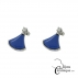 Boucles d'oreille acier et céramique bleu