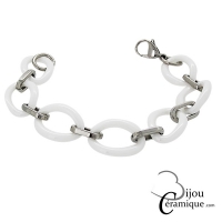 Bracelet en céramique et acier pour femme