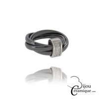 Bague 3 anneaux céramique entrelacés