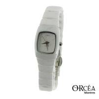 Montre céramique blanche rectangulaire Femme Orcéa