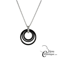 Collier rond en céramique noire